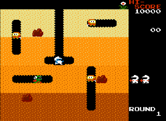Dig Dug - NES game screenshot (1985) by Namco
